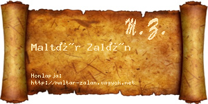 Maltár Zalán névjegykártya